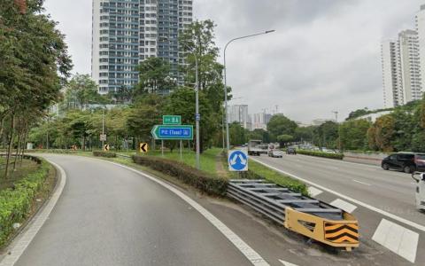 配合桥梁架设工程，朝市区方向的CTE的8A出口，将于7月28日至31日的零时至凌晨5时关闭。（谷歌地图截图）