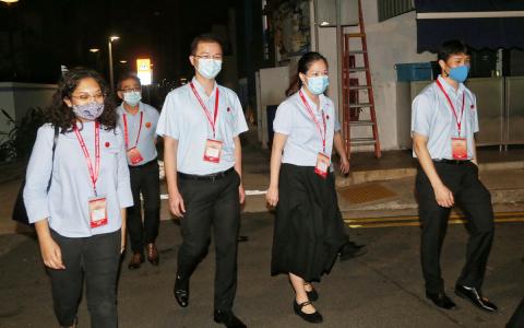 工人党盛港竞选团队（左起）辣玉莎、蔡庆威、何廷儒、林志蔚。（档案照片）