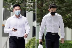 被告陈立明（左）与医生李瑞生（右）涉嫌在圣淘沙的一家别墅酒店内吸毒，二人否认有罪，星期二（6月30日）被裁定罪成。（海峡时报）
