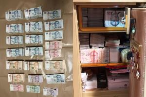 警方在全岛展开突击行动，逮捕17名涉及非法远程赌博活动的男女，并起获超过72万元现金。（新加坡警察部队提供）