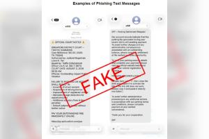 在最新骗局中，多数收件人是通过苹果iMessage，接到陌生手机号码或电邮发出的信息。骗子冒充警方、交通警察或“地方法院”的工作人员，声称受害者犯下交通相关罪行、未缴付停车费或未支付法庭传票罚款。（新加坡警察部队提供）