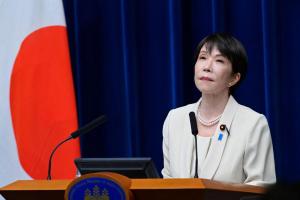知情人士透露，日本首相高市早苗（图）认为有必要顾及外交影响，决定“终战日”不参拜靖国神社。（法新社档案照片）
